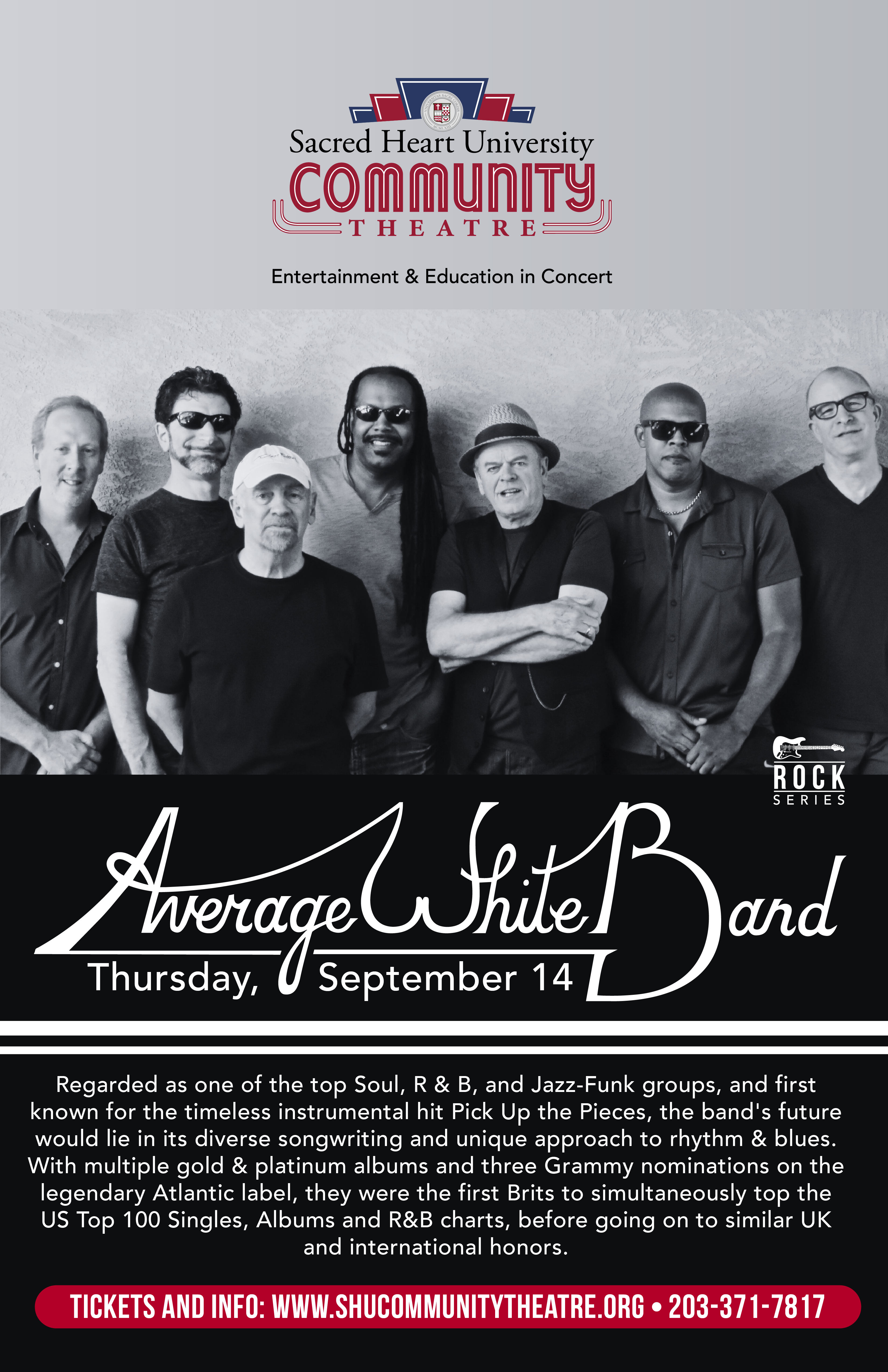 See the Average White Band at SHU Community Theatre on Sept. 14th!