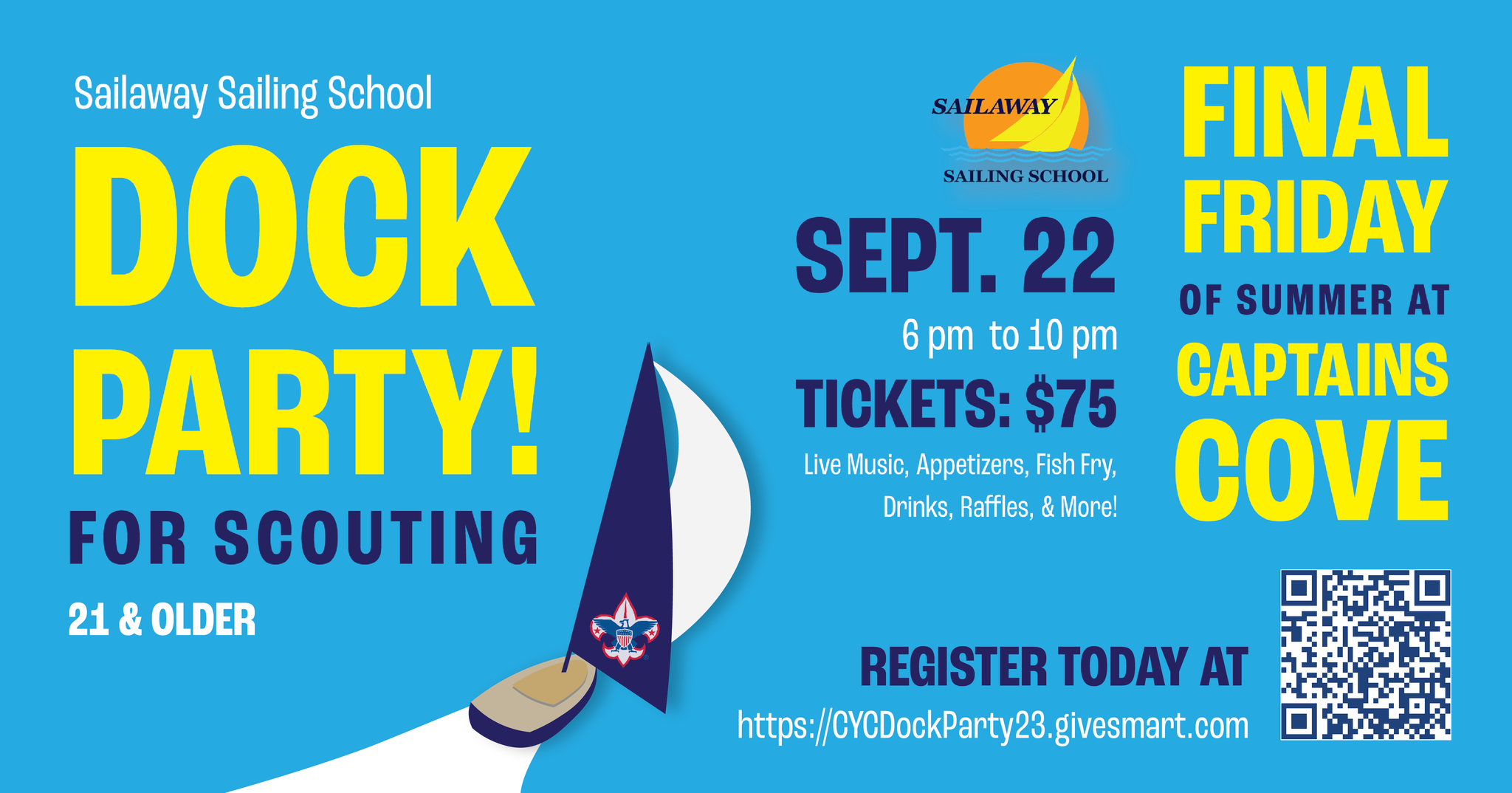 Sailaway Sailing School Dock Party on September 22nd!